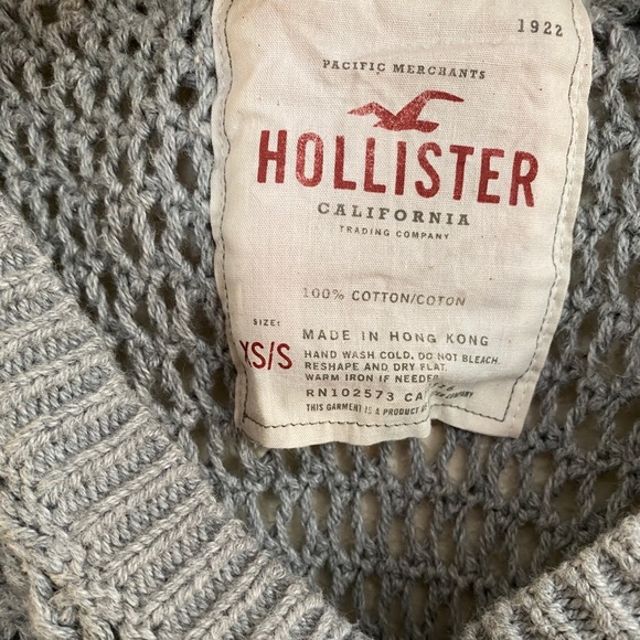 Hollister XS/S Gray Open Knit Sweater - Picture 3 of 5
